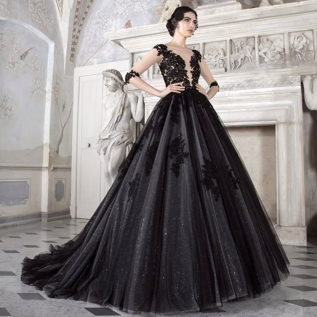 Vestido de novia color negro